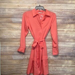 Soft Surrounding Coral Shirt Dress